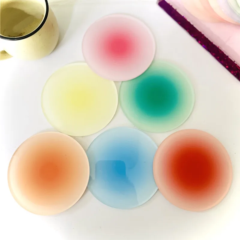 3/6pcs Ins Colour Gradient Acr - Marble Coaster Set review and price