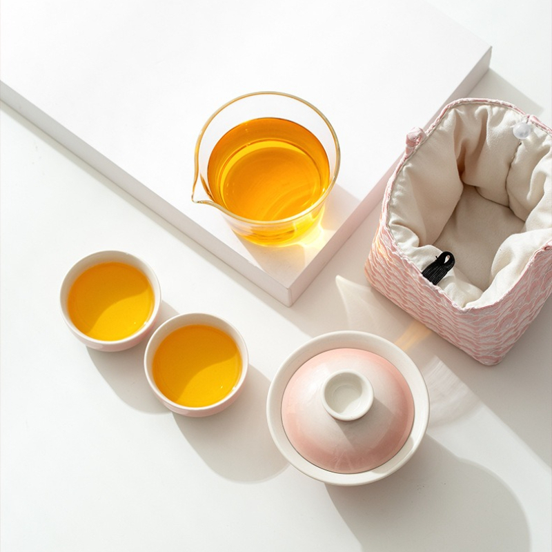 Gradient Ash Glaze Ceramic Tea - Travel Luggage Set review and price