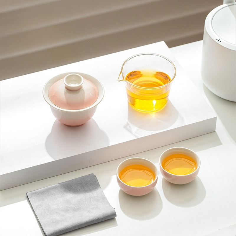 Gradient Ash Glaze Ceramic Tea - Travel Luggage Set review and price