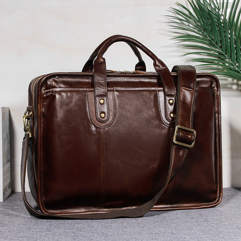 Men's Top Grain Cowhide Leathe - Leather Briefcase review and price