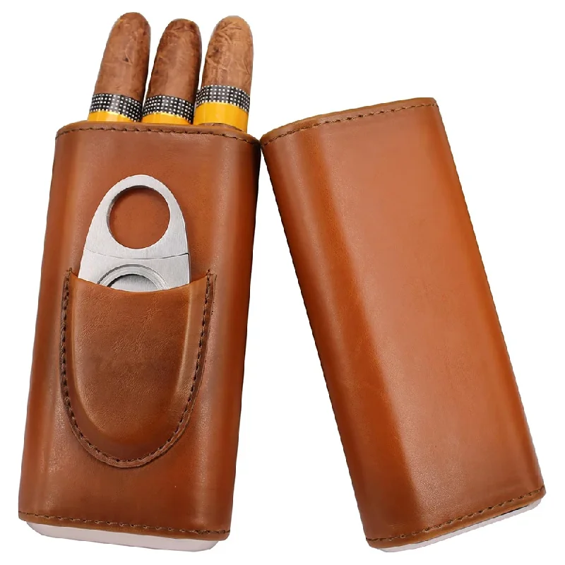 3-Finger Leather Case with Cig - Premium Cigar Case review and price