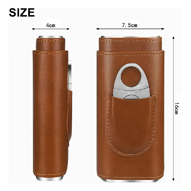 3-Finger Leather Case with Cig - Premium Cigar Case review and price