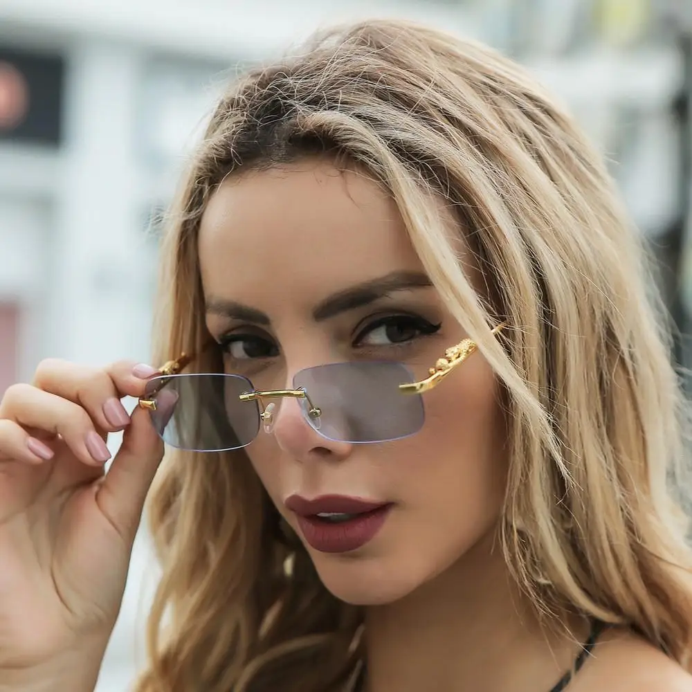 Rimless Small Square Sunglasse - Designer Sunglasses review and price