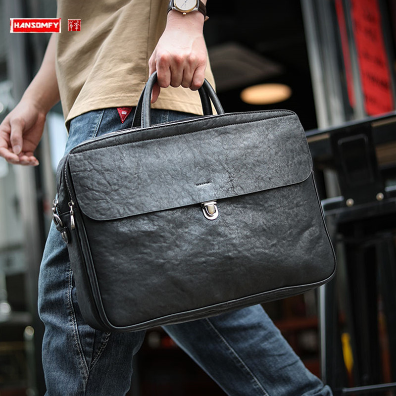 LuxurySoft Black Genuine Leath - Leather Briefcase review and price