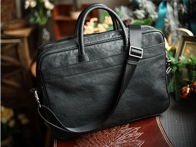 LuxurySoft Black Genuine Leath - Leather Briefcase review and price