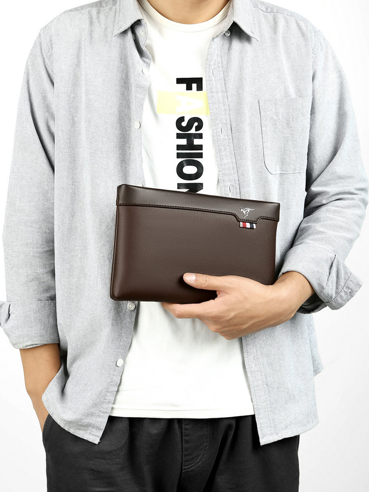 PU Leather Men's Clutch Bag Zi - Leather Wallet Men review and price