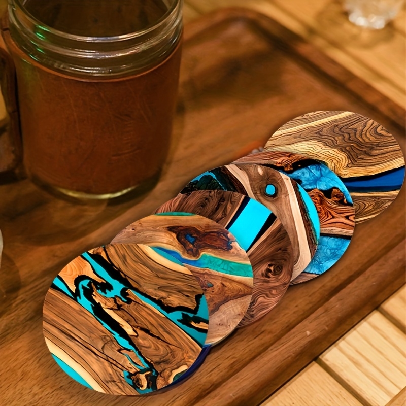 6pcs Vintage Wooden Coasters 2 - Marble Coaster Set review and price