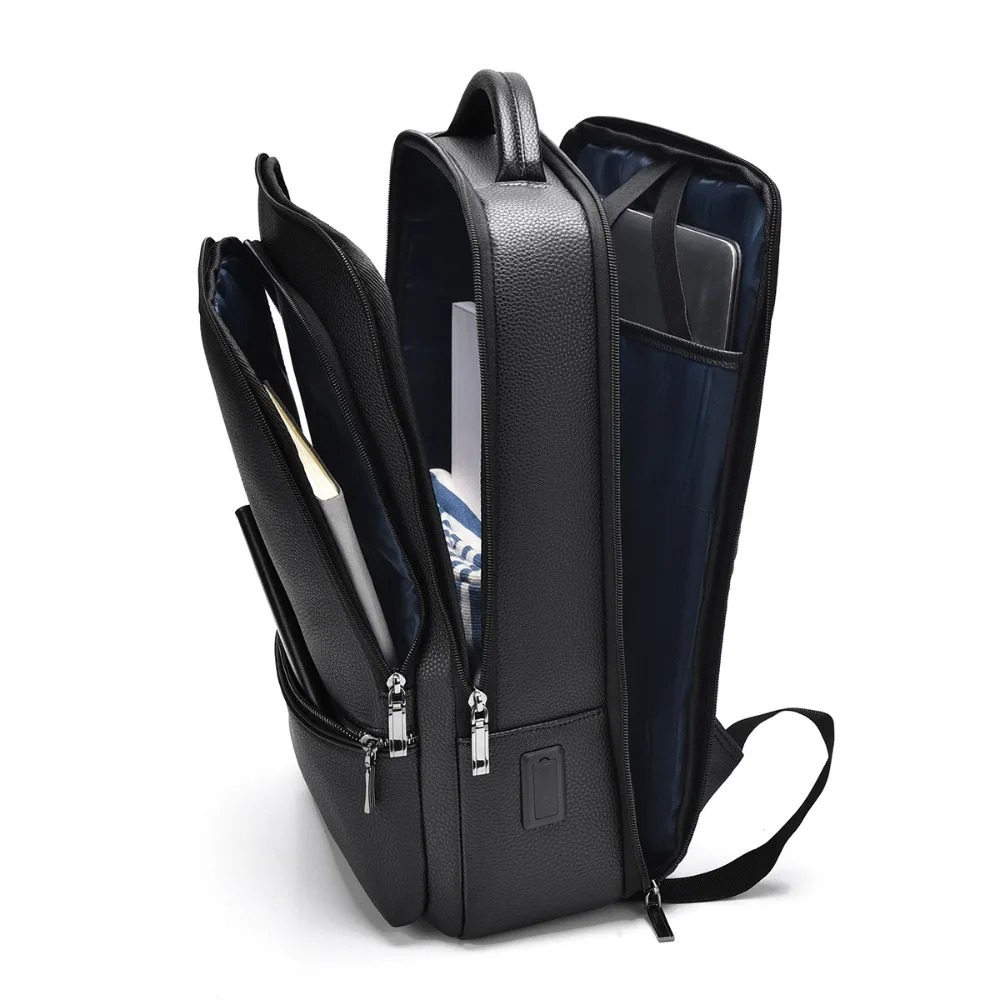 PU Leather Men's Backpack USB  - Leather Briefcase review and price