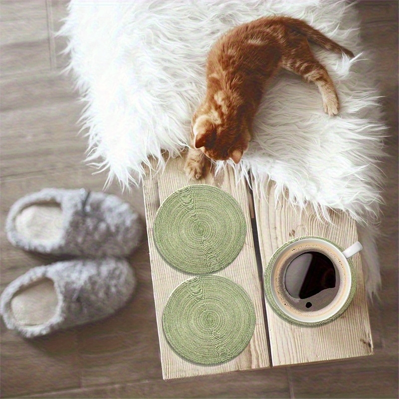 6pcs 4in Round Retro Green Gro - Marble Coaster Set review and price