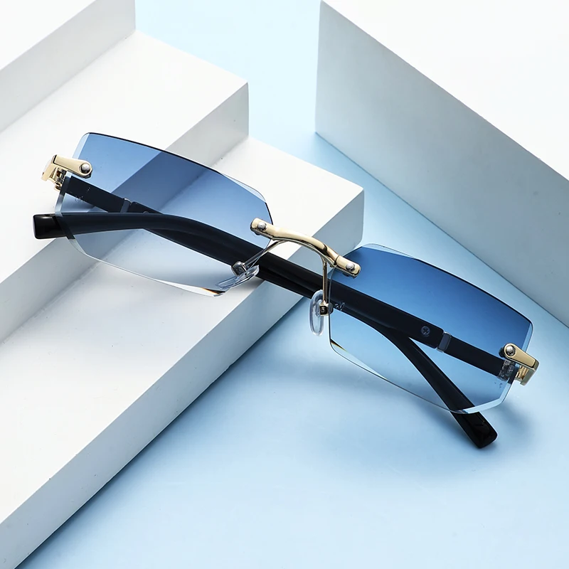 1/2pcs Trendy Rimless Sunglass - Sunglasses Uv400 review and price