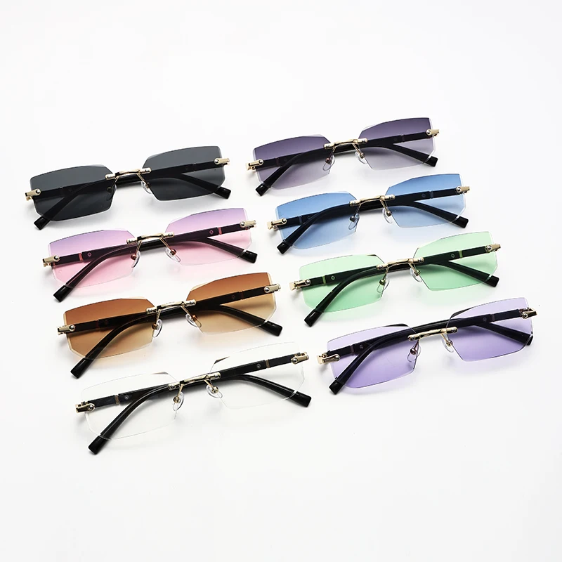 1/2pcs Trendy Rimless Sunglass - Sunglasses Uv400 review and price
